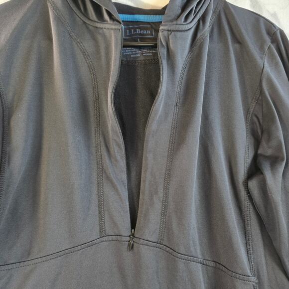 L.L. Bean Women's Athletic Quarter Zip Hoodie Black Size L - Picture 3 of 6